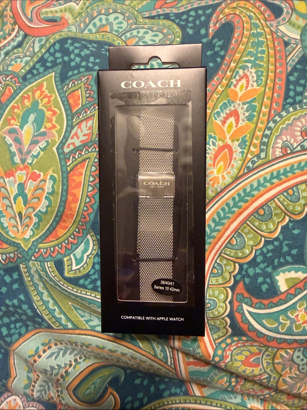 Coach Silver Mesh Apple Watch Band